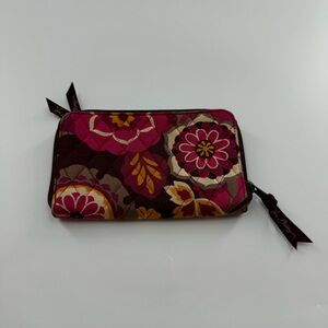 Vera Bradley Floral Paisley Wallet – Brown, Maroon, Beige, Tan & Hot Pink